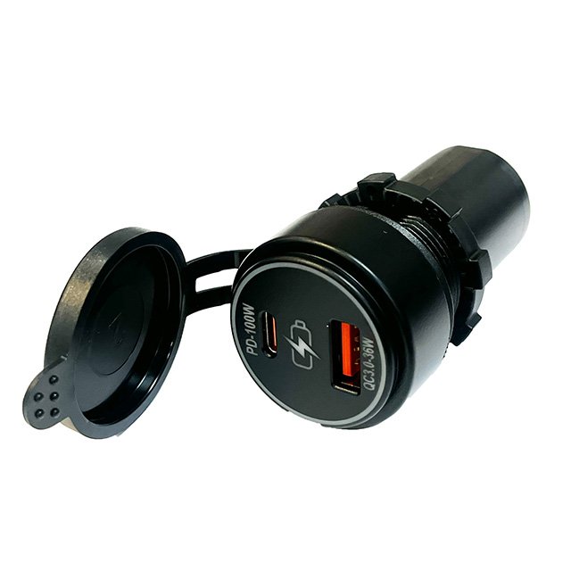 PD USB-C & QC 3.0 USB-A Dual Port: 100W PD USB-C + 36W QC 3.0 USB-A