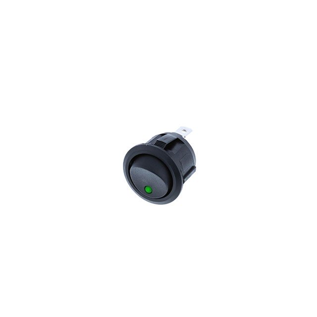 Round Rocker - 3P SPST OFF-ON, Green LED