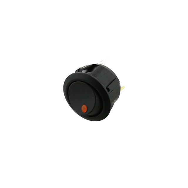 Round Rocker - 3P SPST OFF-ON, Amber LED