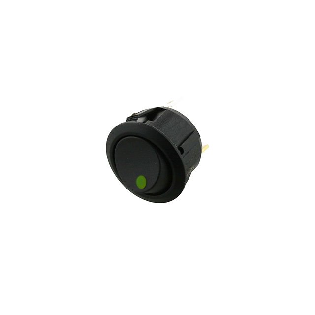 Round Rocker - 3P SPST OFF-ON, Green LED
