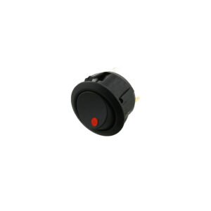 Round Rocker - 3P SPST OFF-ON, Red LED