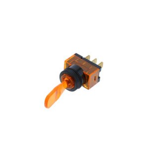 Wedge Toggle - 3P SPST OFF-ON, Amber Bulb