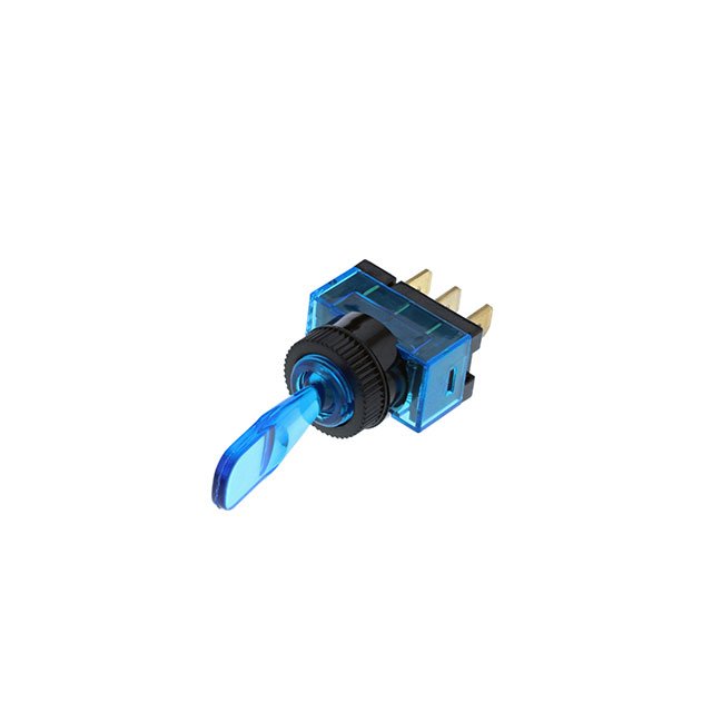 Wedge Toggle - 3P SPST OFF-ON, Blue Bulb